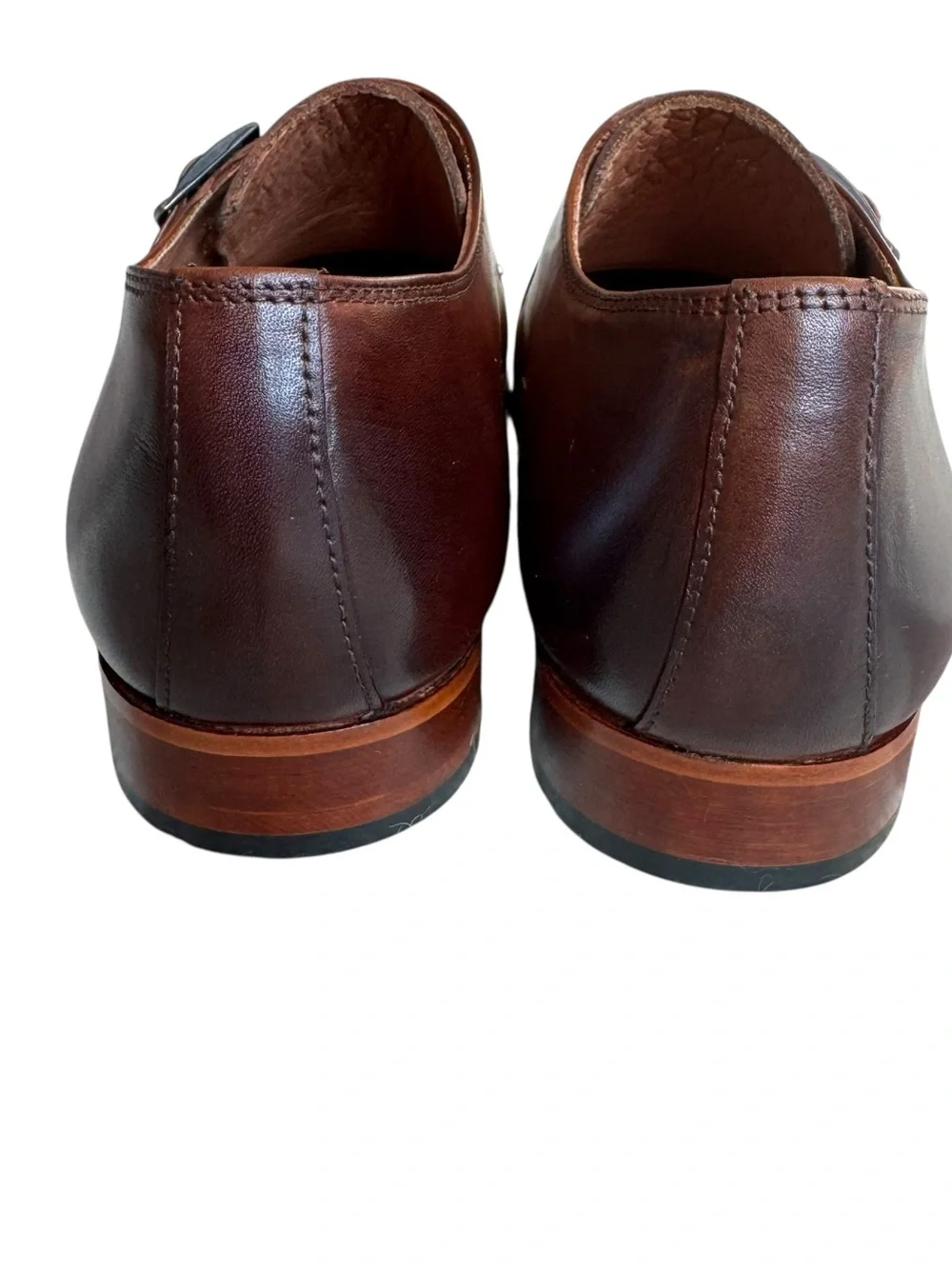 New Vinci Hagrid Tan Leather Single Monk Strap Handmade Men Shoe 44 EU (10.5/11)